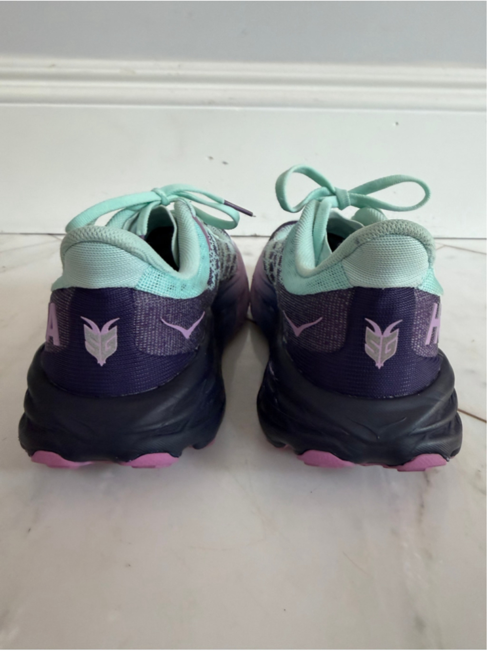 Hoka SpeedGoat 5 women’s 6B Trail Running Sneakers mint & purple active comfort - Picture 7 of 10